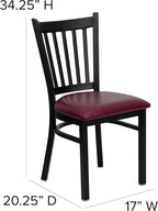 Flash Furniture HERCULES Series Black Vertical Back Metal Restaurant Chair - Image 3