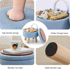 Wimarsbon Storage Ottoman, Modern Round Footrest - Image 4