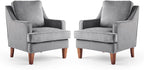 VINGLI Grey Accent Chairs Set of 2, Mid Century Modern Chairs, Upholstered by VINGLI