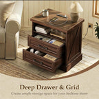 AODK 24 Inch Farmhouse Nightstand Set of 2, Bedside Tables - Image 4