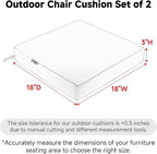 Favoyard Patio Chair Cushions 18 x 18 x 3 Inch Waterproof Outdoor Seat Cushions - Image 3