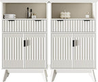Fatmok Buffet Cabinet with Storage Set of 2, Wood Buffet Sideboard Console Table by Fatmok