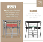 VINGLI 3 Piece Dining Set, Small Kitchen Table Set - Image 4