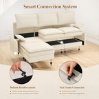 Vesgantti 108" Modular Sectional Sofa, Comfy Cloud Couch - Image 10