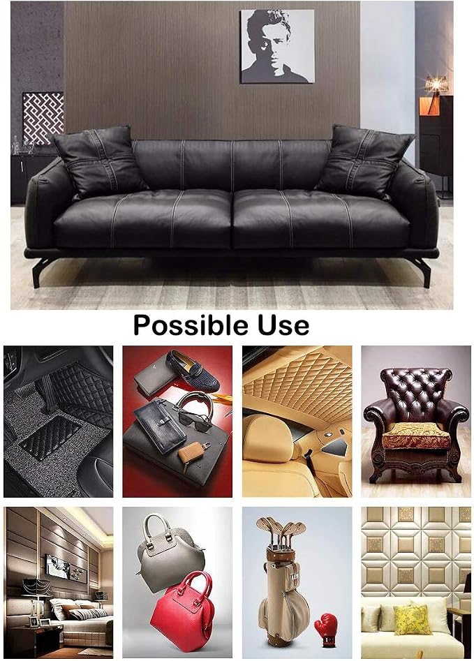 Wento Thick Half Yard Faux Leather Fabric Soft Skin Grain PU Leather Fabric - Image 7
