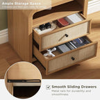 Oak&Sparrow Rattan Nightstand, 23.6'' Rattan End Table - Image 6