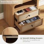 Oak&Sparrow Rattan Nightstand Set of 2, 23.6'' Rattan End Table - Image 6