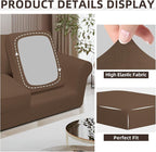 Easy-Going 5 Pieces Stretch Loveseat Cover Washable Loveseat Slipcover Set - Image 6