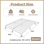 ROIL 4 Inch White Queen Bed Frame - Image 2