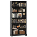 TVU 6-Tier Wooden Bookshelf, 77.2" Tall Farmhouse Style Open Bookcase, 31.5" W by TVU