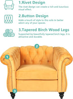 QHITTY 2 Piece Living Room Set, Sectional Chesterfield Sofa Chair Contemporary - Image 3