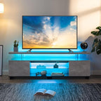 Cubehom Grey TV Stand, LED TV Stand Modern Entertainment Center - Image 3
