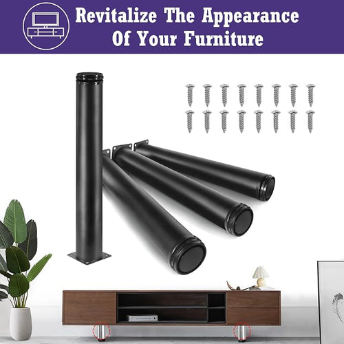 16 Inch Metal Furniture Legs Stainless Steel Adjustable Legs Black Metal Legs - Image 2