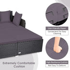 Tangkula Outdoor Rattan Daybed, Sunbed Wicker Furniture w/Spacious Seat - Image 5