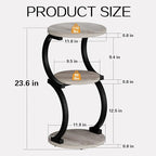 JUSTOGO Small Round Side Table, 3-Tier End Table - Image 3
