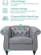 QHITTY 2 Piece Living Room Set, Sectional Chesterfield Sofa Chair Contemporary - Image 3