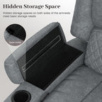 Yolsali Manual Reclining Sectional Sofa Set, 5 Seats Soft Leather Recliner - Image 7