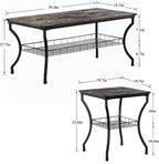 VECELO 3 Pieces Living Room Table Sets, Coffee and End Tables - Image 4