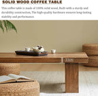 Japanese Style Solid Wood Coffee Table - Image 4