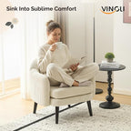 VINGLI 30.3" Wide Modern Barrel Accent Armchair - Image 8