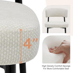 DUMOS Dining Chairs Set of 4, Mid Century Modern Chair Round Upholstered Curved - Image 7