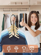 HOUSE DAY Black Magic Space Saving Hangers 10 Pack, Premium Smart Hanger Hooks - Image 2