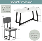 HUGROVE 5 Piece Dining Set, 47.24'' Faux Marble Dining Table Set - Image 5
