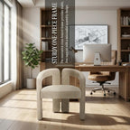 Hyfirm Upholstered Barrel Dining Chair Set of 1, PU Leather Accent Kitchen - Image 8