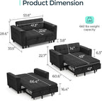 LINSY Sleeper Sofa Bed, Small 3 in 1 Convertible Loveseat Sleeper Couch - Image 2