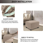 NeColorLife Stretch Ottoman Cover Square Soft Knitted Jacquard Washable Thick - Image 5