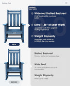 KINGYES Oversized Outdoor Rocking Chair Set of 4, All-Weather Patio Rocking - Image 3