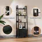 Furologee 5-Tier Ladder Shelf, Narrow Ladder Bookshelf - Image 6