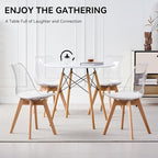 5-Piece Round Dining Table Set, Small 31.5" Kitchen Table Chairs Set of 4 Space - Image 8