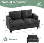 YOUDENOVA Sofa Couch, 3 Piece Set Comfy Sofa, 2 Loveseat & 3 Seater Sofa - Image 2