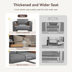 Aoxun Aluminum Outdoor Patio Furniture Set, 3 Seats Metal Sectional Patio - Image 6