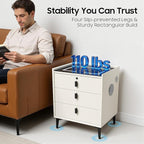 Smart Nightstand with Wireless Charging & Fingerprint Lock, 3-Drawer Bluetooth - Image 7
