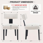 HNY Mid Century Modern Farmhouse Dining Chairs Set of 4, Linen Upholstered - Image 2