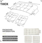 3 Pcs Wicker Chair Cushions Patio Loveseat Chaise Cushion Set - Image 2