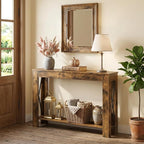 YATINEY Farmhouse Console Table, 39.4'' Small Narrow Entryway Table, Wood Couch - Image 6
