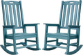 Psilvam Oversized Outdoor Rocking Chair Set of 2, HDPE Porch Rocker by PsilvamGardenFurniture