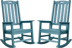 Psilvam Oversized Outdoor Rocking Chair Set of 2, HDPE Porch Rocker by PsilvamGardenFurniture