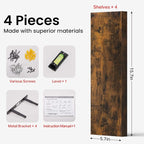 BAYKA Floating Shelves for Wall, 15.7in Wall Mounted Rustic Wood Shelves for - Image 3