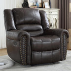 CANMOV Leather Recliner Chair, Classic and Traditional Manual Recliner Chair by CANMOV