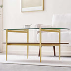 LumFurn Oval Glass Coffee Table, Mid-Century Modern Design, L41 x W21 x H17 inch - Image 5