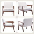 BESTANO Mid Century Modern Accent Chair Set of 2, Linen Upholstered Living Room - Image 3