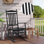 VINGLI Wooden Rocking Chair Outdoor Set of 2, Patio Rockers - Image 6