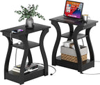 FROMJBEST Black End Table Set of 2 by FROMJBEST