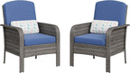 GarveeLife Set of 2 Wicker Patio Chairs, Heavy Duty, - Image 7