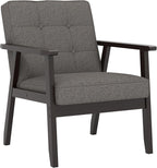 Modern Accent Chair with Arm Rest, Upholstered Linen Fabric Leisure Chair with by Unknown