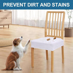 Smiry Waterproof Seat Covers for Dining Room Chairs Set of 4, Stretch Jacquard - Image 6